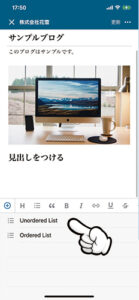 ワードプレス　アプリ　箇条書き挿入